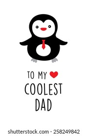 penguin love daddy greeting card