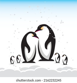 Penguin Love Design and Snow Fall Love Design
