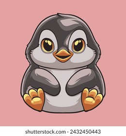 Penguin Love mascot great illustration for your branding business
