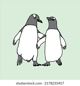 Penguin Love Tshirt Vector Design