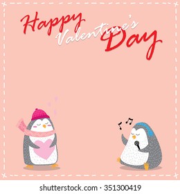 Penguin lovers and happy Valentine's day.