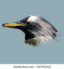 Penguin low poly design. Triangle vector illustration.