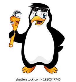 penguin mascot cartoon in vector