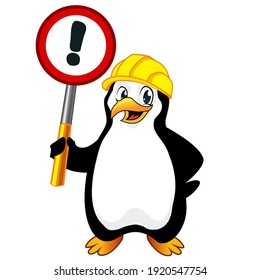 penguin mascot cartoon in vector