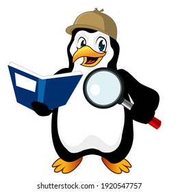 penguin mascot cartoon in vector