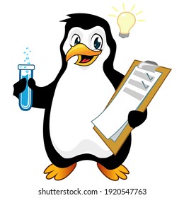 penguin mascot cartoon in vector