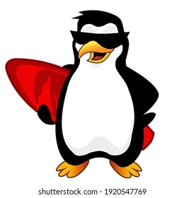 penguin mascot cartoon in vector