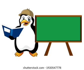 penguin mascot cartoon in vector