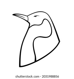 penguin mascot character logo, line vector