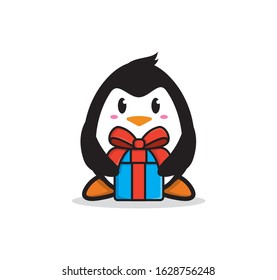 Penguin mascot character vector design
