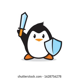 Penguin mascot character vector design