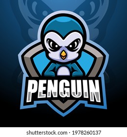 Penguin mascot esport logo design