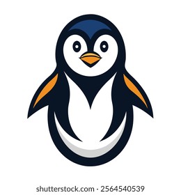 penguin mascot logo design vector art illustration on white background