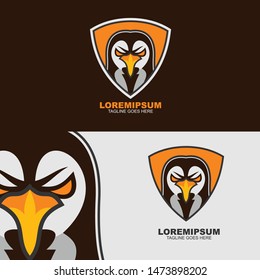 penguin mascot logo vector with modern concept style for badge, emblem, esport logo team