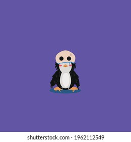 Penguin is melting caused by global warming