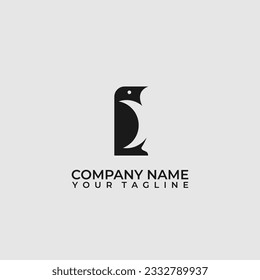 Penguin minimalist geometric flat logo