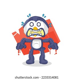 the penguin monster vector. cartoon character