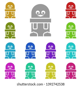 penguin multi color icon. Simple glyph, flat vector of Christmas joy icons for UI and UX, website or mobile application