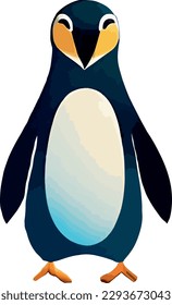 Ilustración vectorial pingüino multicolor aislada en fondo blanco