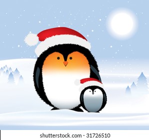 mãe e filho de pinguim
