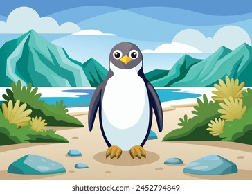 penguin in its natural environment background