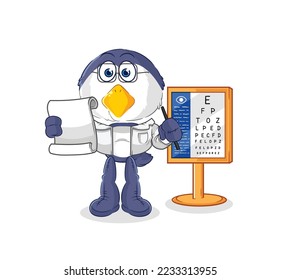 the penguin oculist cartoon. cartoon mascot vector
