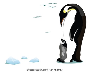 penguin and offspring