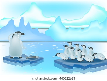 penguin on an arctic vector.