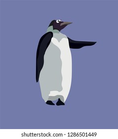 penguin on a blue background