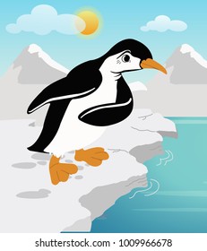 Penguin on ice