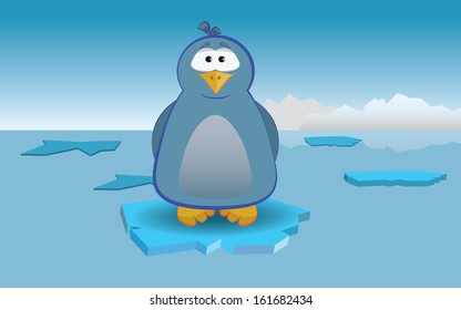penguin on the ice