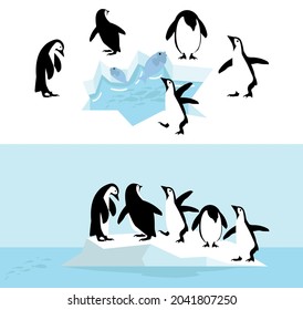 penguin on ice floe Global warming