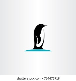 penguin on ice logo icon vector design