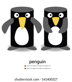 Penguin on white background. vector illustration.