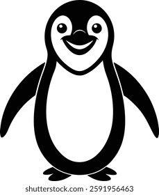 penguin on white background vector 