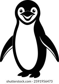 penguin on white background vector 