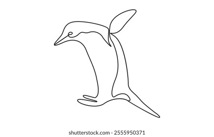 Penguin one continuous line drawing isolated on white background illustration the best use for logo
