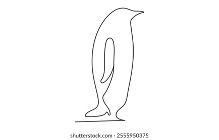 Penguin one continuous line drawing isolated on white background illustration the best use for logo