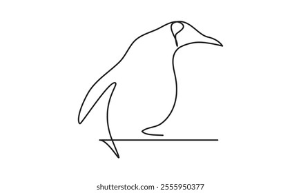 Penguin one continuous line drawing isolated on white background illustration the best use for logo