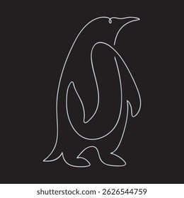 Pinguim, um design de arte de linha