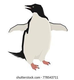 Penguin with an open beak Geometric style isolated object