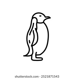 Penguin Outline Icon, Vector illustration