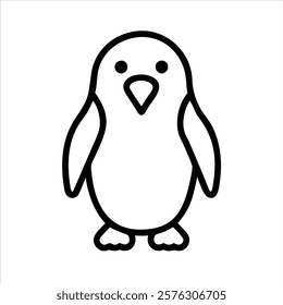 Penguin Outline Vector Art Icon