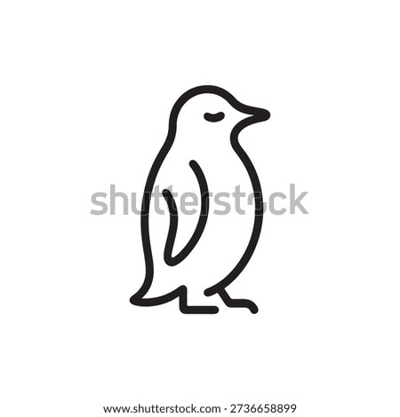 Penguin Outline Vector Icon Illustratio