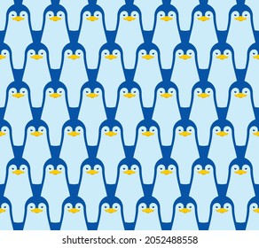 Penguin pattern seamless. flightless seabird background. vector texture. Baby fabric ornament