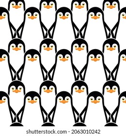 Penguin pattern seamless. flightless seabird background. vector texture. Baby fabric ornament
