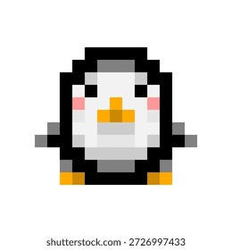 Penguin pixel art icon vector design