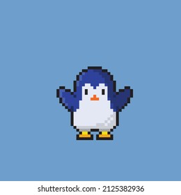 pingüino en forma de píxel