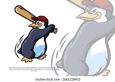 Logo de la mascota del béisbol pingüino