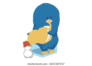 penguin playing horn wind ensemble